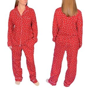 Lands' End Red Polka Dot Pajama Set